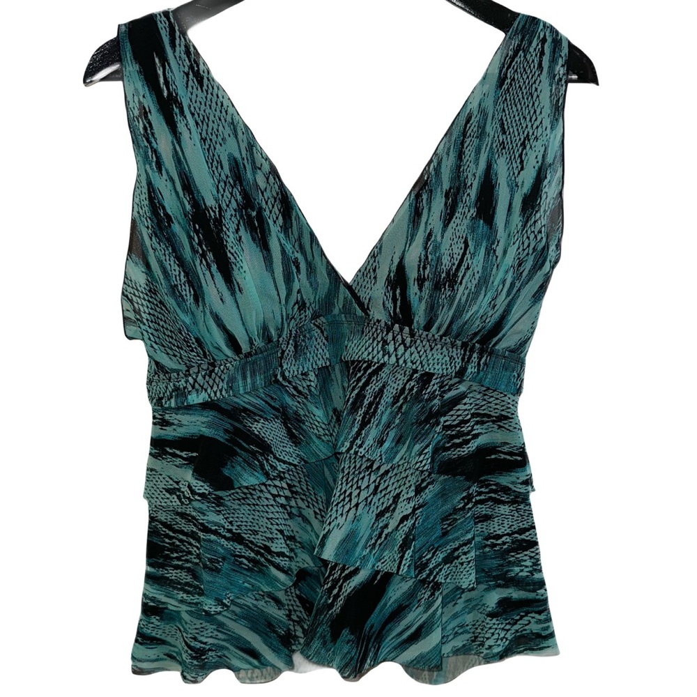 Teal Tiered Swim Top